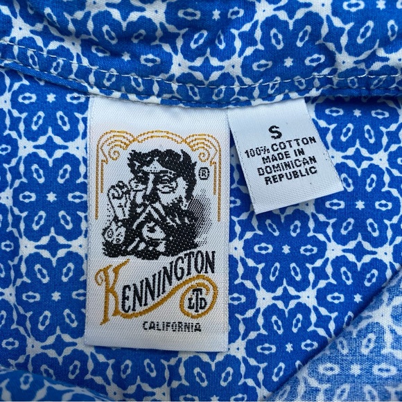 Vintage Kennington California Blue Flower Power Button Down Shirt Small - Picture 11 of 11